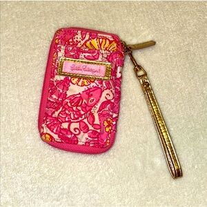 Lilly Pulitzer Pink Floral Wristlet